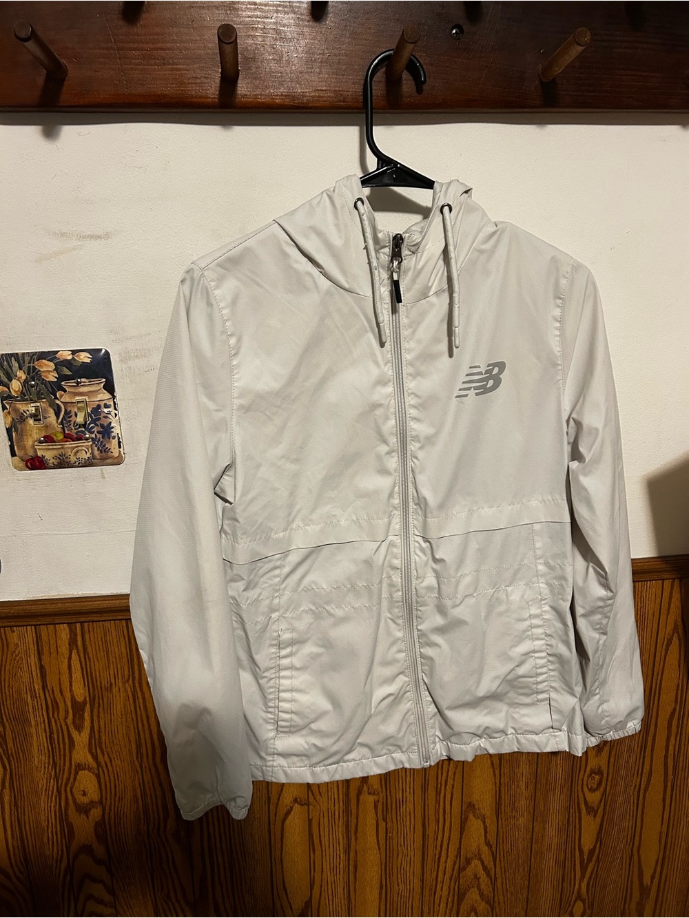 New Balance Light Gray Hooded Windbreaker